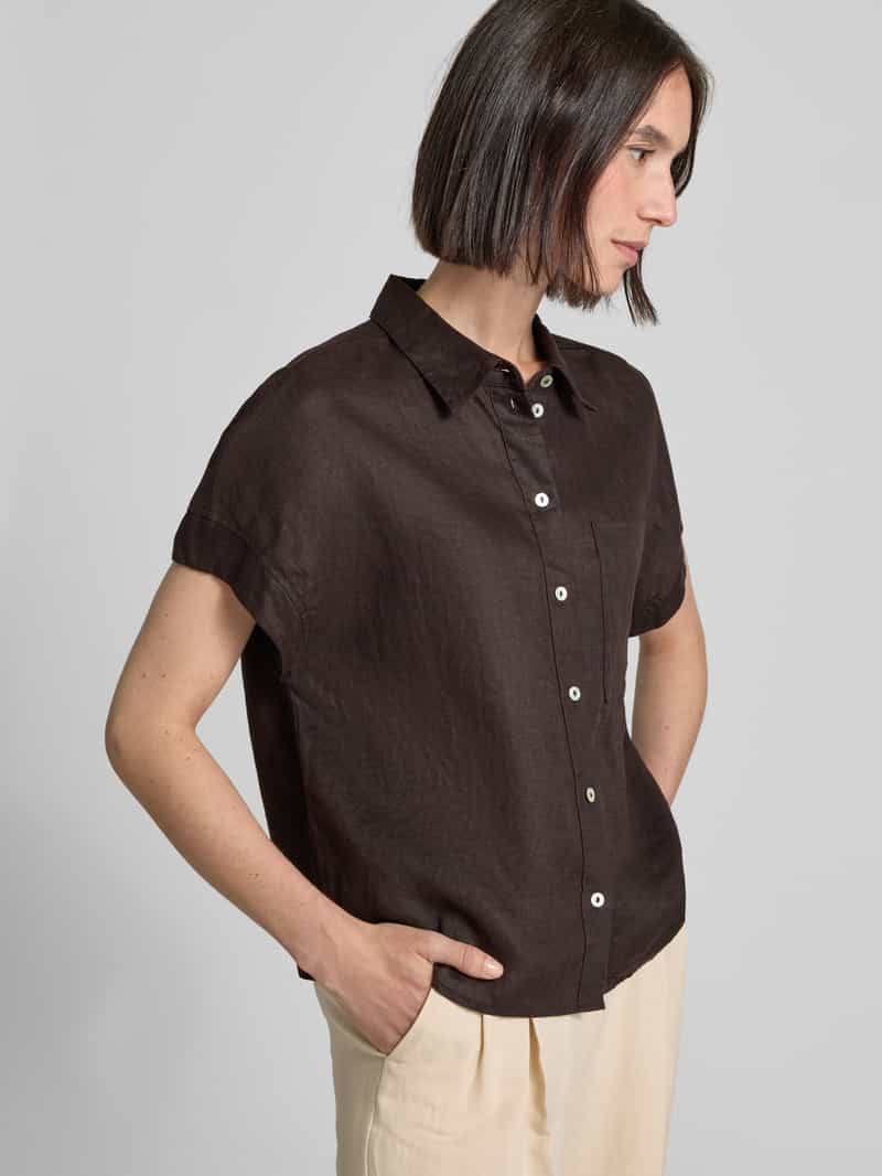 Opus Slim fit linnen blouse met 1 2-mouwen model 'Felisa'