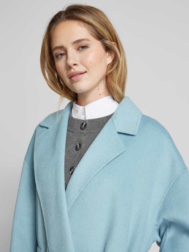 Calvin Klein Womenswear Lange wollen jas met strikceintuur