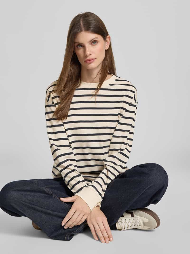 Jake*s Casual Longsleeve met ronde hals