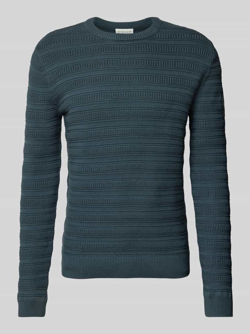 Tom Tailor Regular fit gebreide pullover van puur katoen met breipatroon