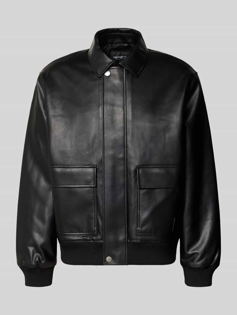 Carhartt Work In Progress Leren jack met platte kraag model 'Arizona Jacket'
