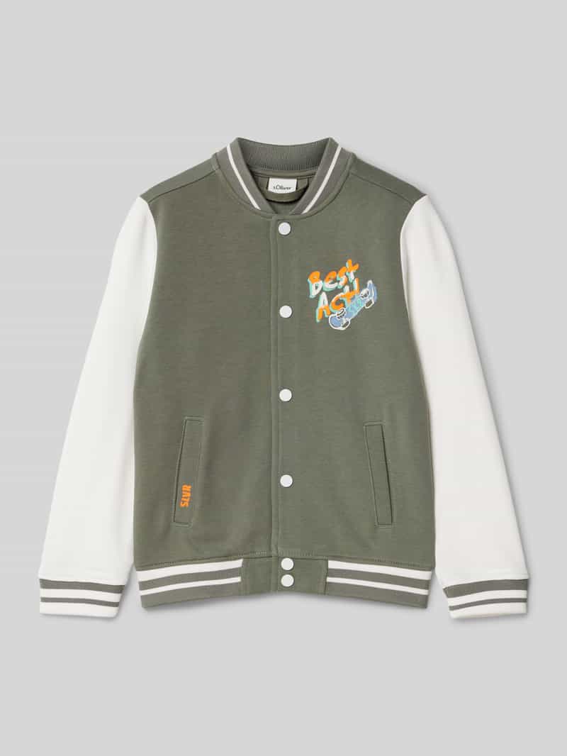 s.Oliver RED LABEL Regular fit collegejack van katoenmix