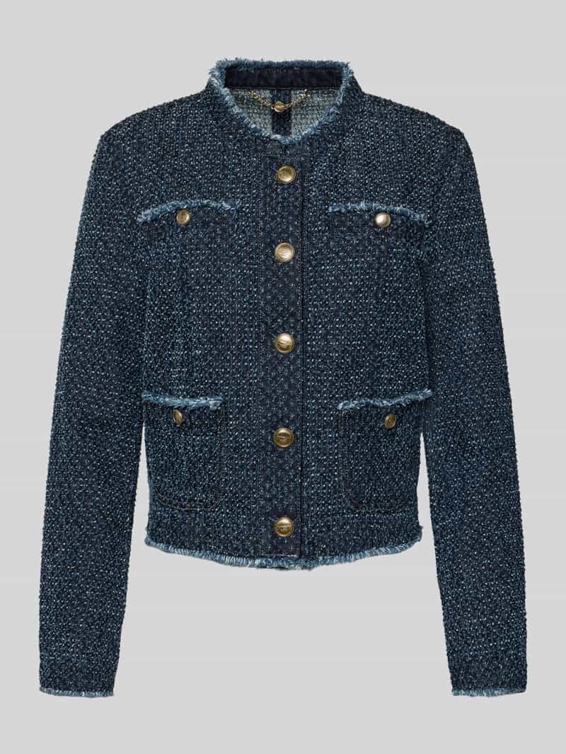 Marc Cain Regular fit blazer met opstaande kraag en blinde knoopsluiting