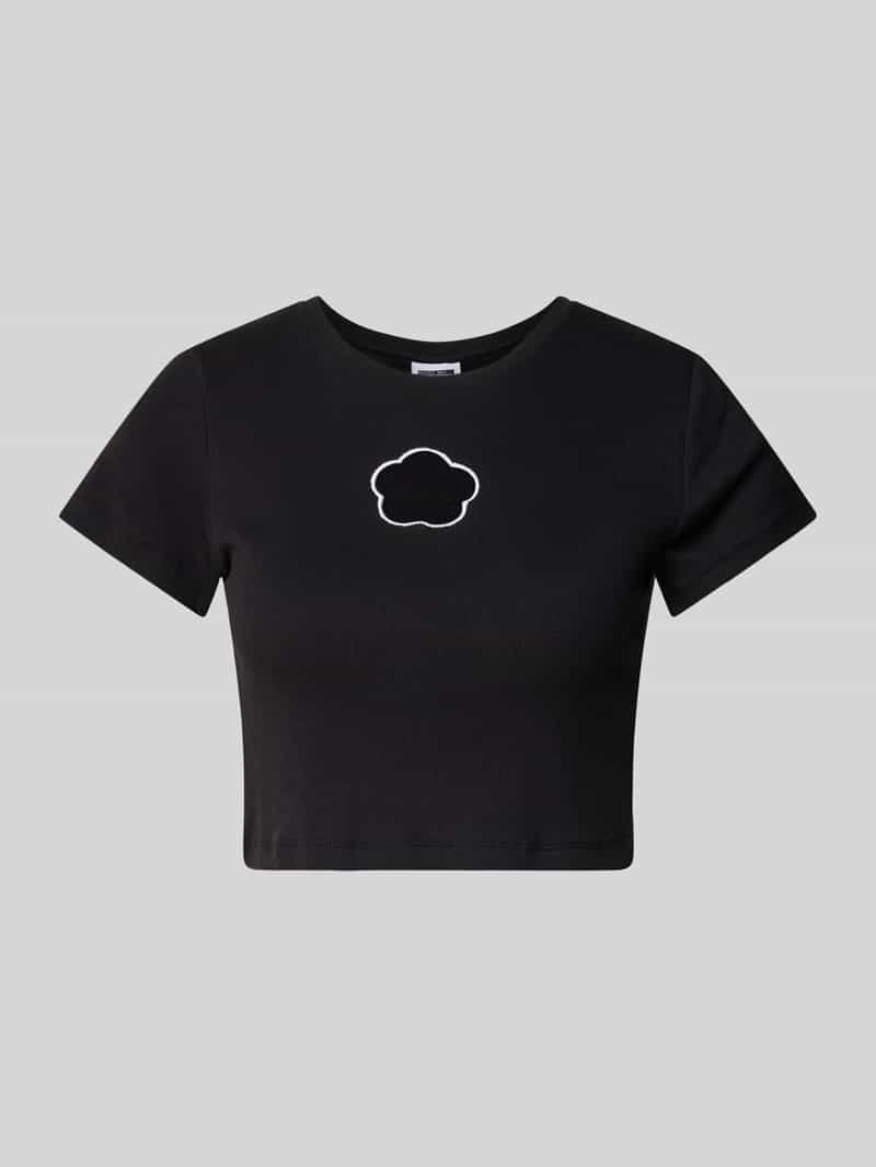Kort T-shirt met cut-out, model 'STINE'