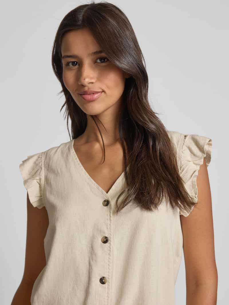 b.Young Regular fit linnen blousetop met V-hals model 'FALAKKA'