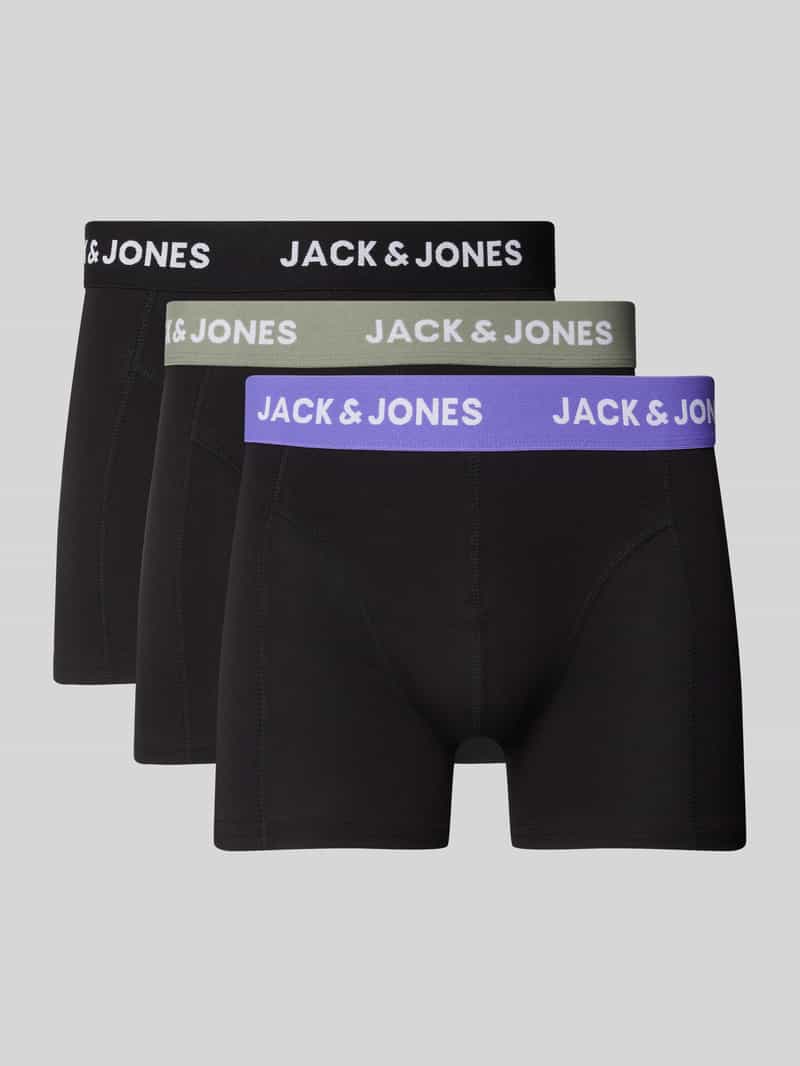 jack & jones Boxershort met elastische band met label in een set van 3 stuks model 'AXEL'