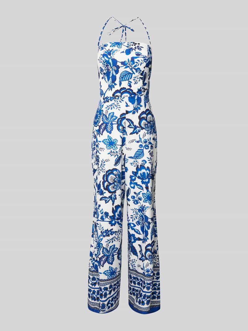 Jumpsuit met vetersluiting aan de achterkant en halter