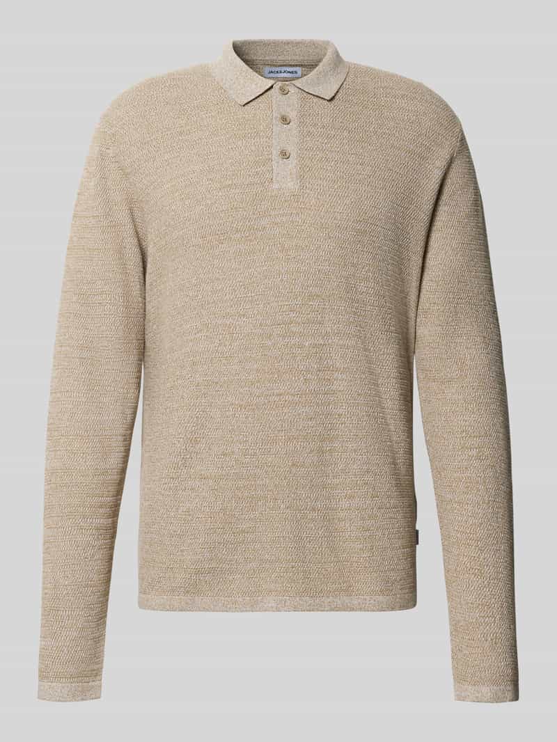 Jack & Jones Gebreide trui JJEGEORGE KNIT POLO LS SN