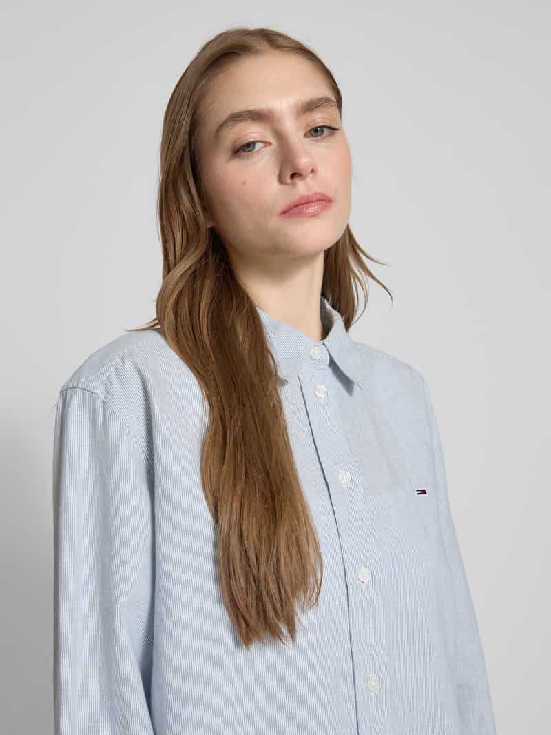 Tommy Jeans Relaxed fit blouseshirt van een mix van katoen en linnen