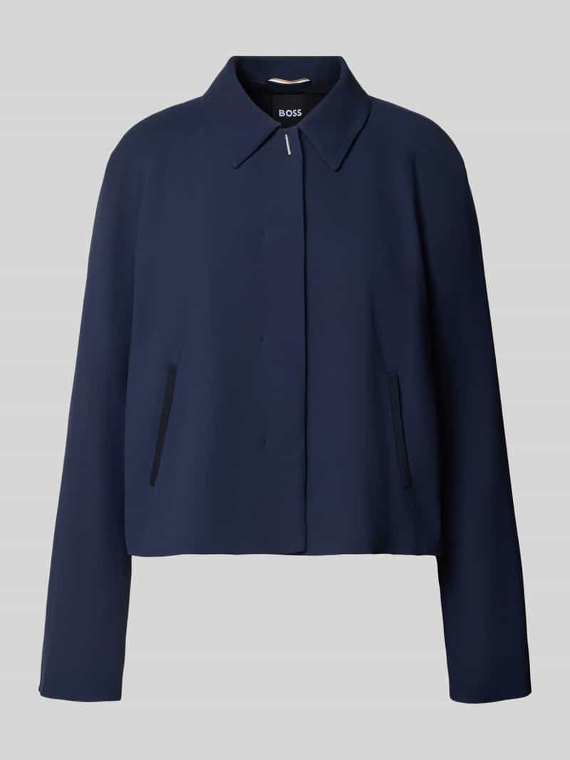 Boss Regular fit korte blazer van pure viscose