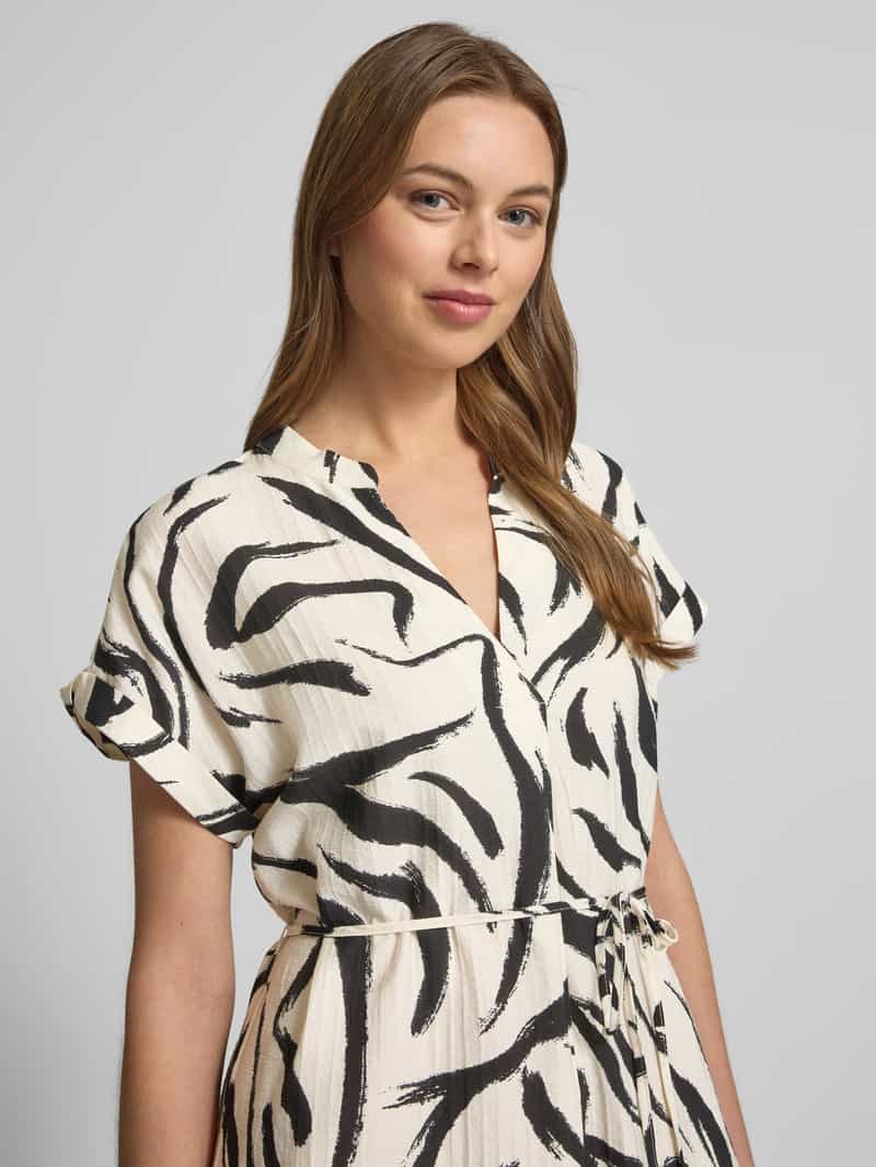 Vila Knielange jurk met strikceintuur model 'CLO'