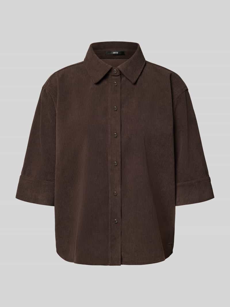 Zero Regular fit blouse van corduroy met 1 2-mouwen