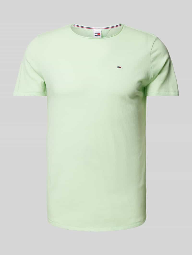 Tommy Jeans Slim fit T-shirt met logostitching model 'JASPE'