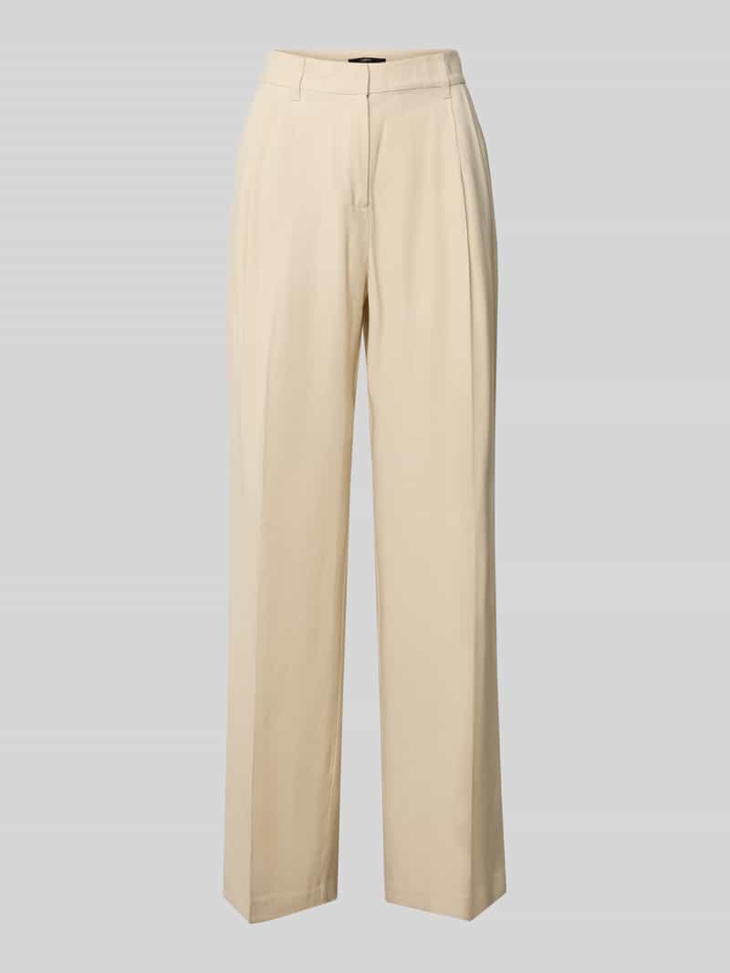 Zero Regular fit stoffen broek met bandplooien