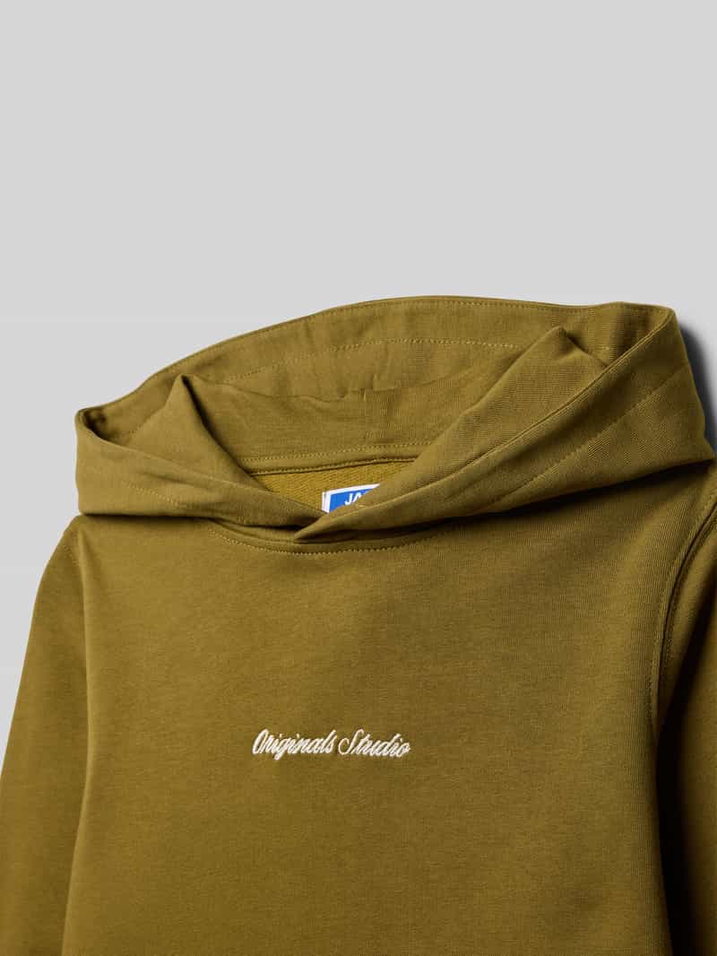 jack & jones Hoodie met labelstitching en kangoeroezak