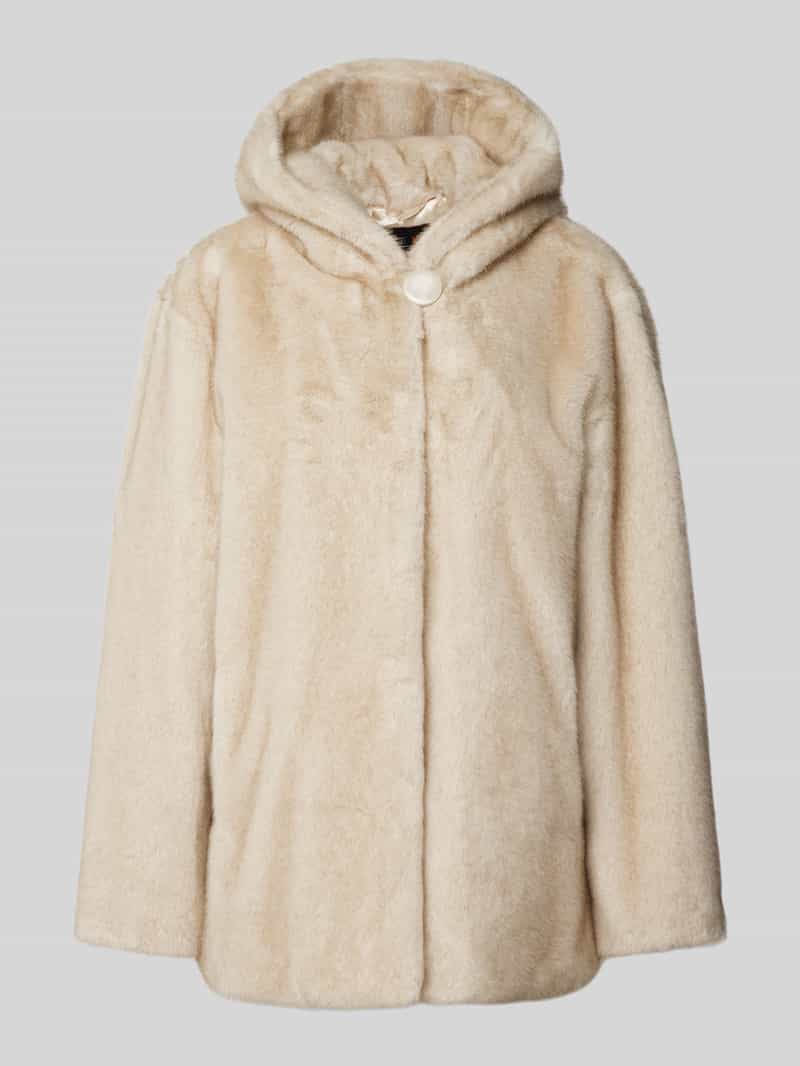 Jack met imitatiebont en labeldetail