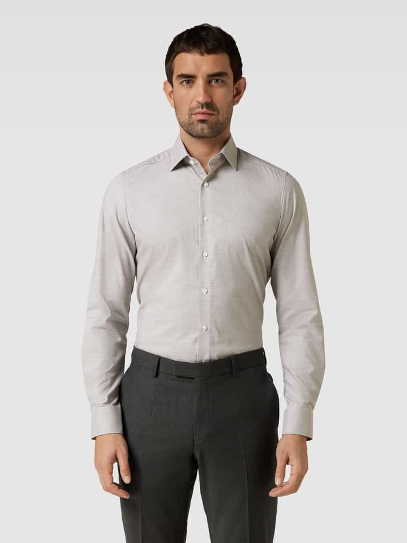 Slim fit zakelijk overhemd met effen structuur OLYMP Level Five