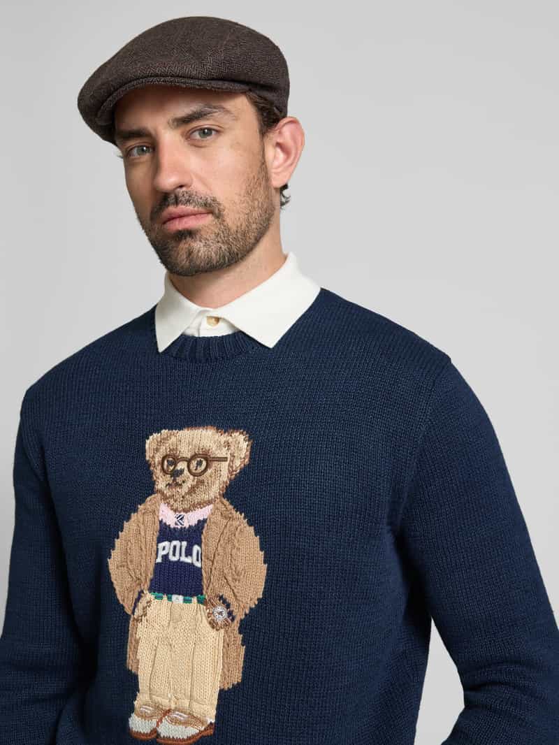 Polo Ralph Lauren Gebreide pullover van een mix van linnen en katoen met ronde hals