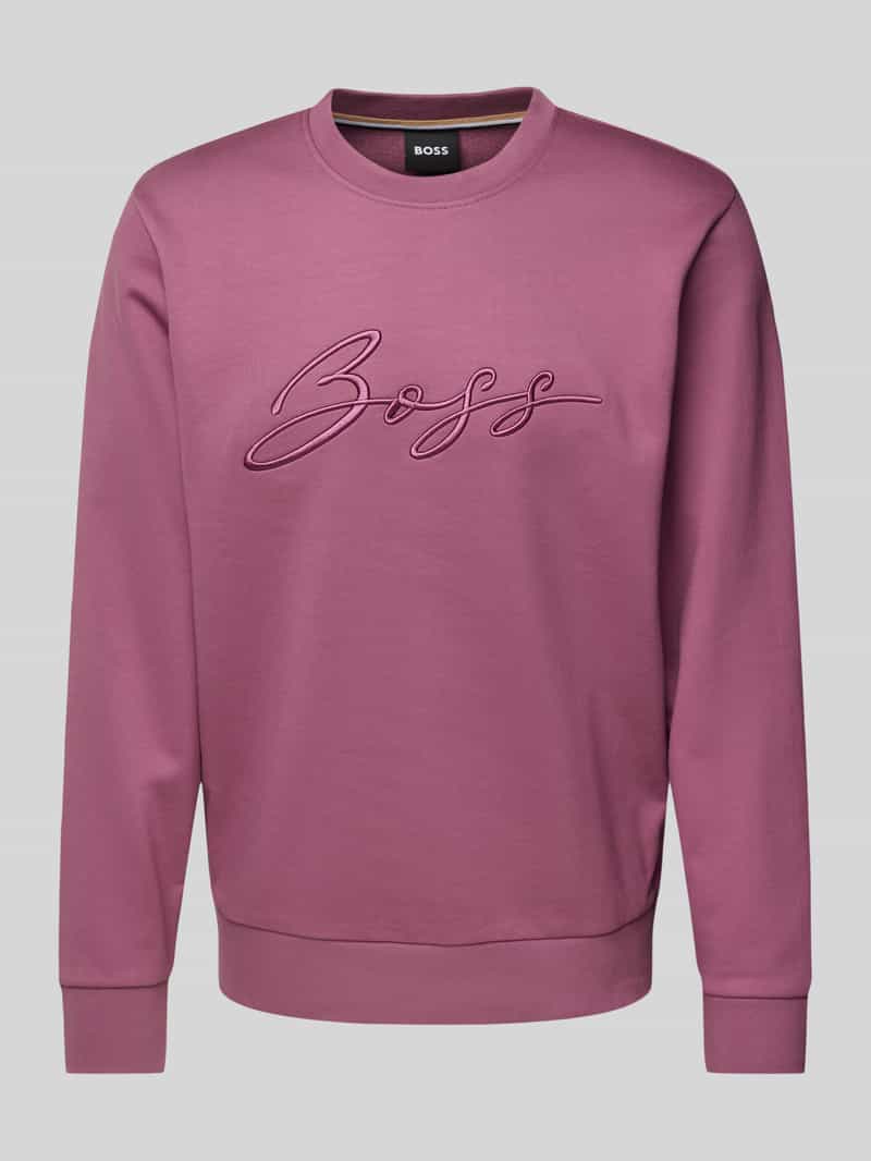 Boss Sweatshirt met labelstitching model 'Soleri'