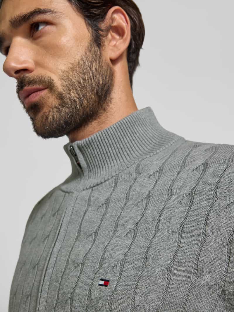 Tommy Hilfiger Regular fit gebreid jack van puur katoen