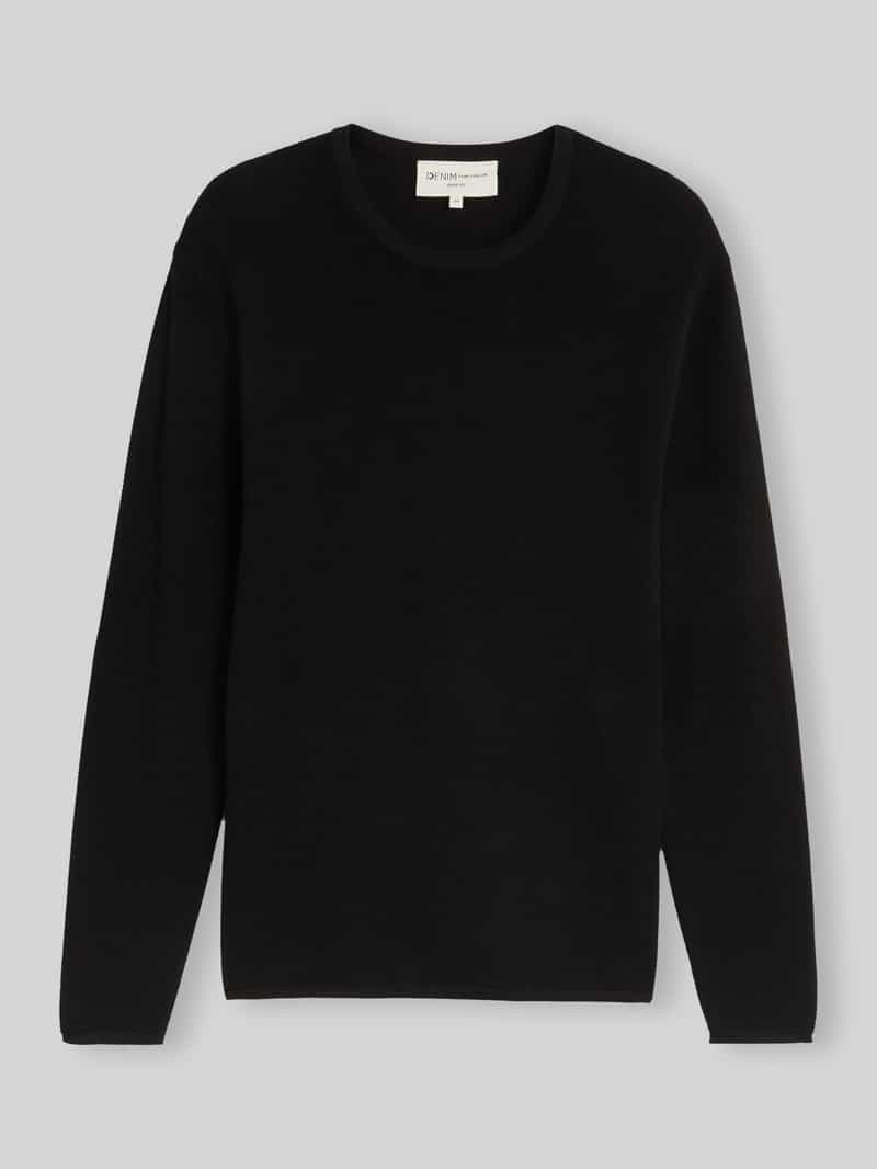 Tom Tailor Denim - Gebreide trui van katoen - Maat XXL - Black
