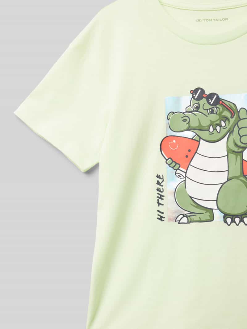 Tom Tailor Oversized T-shirt van puur katoen met motiefprint