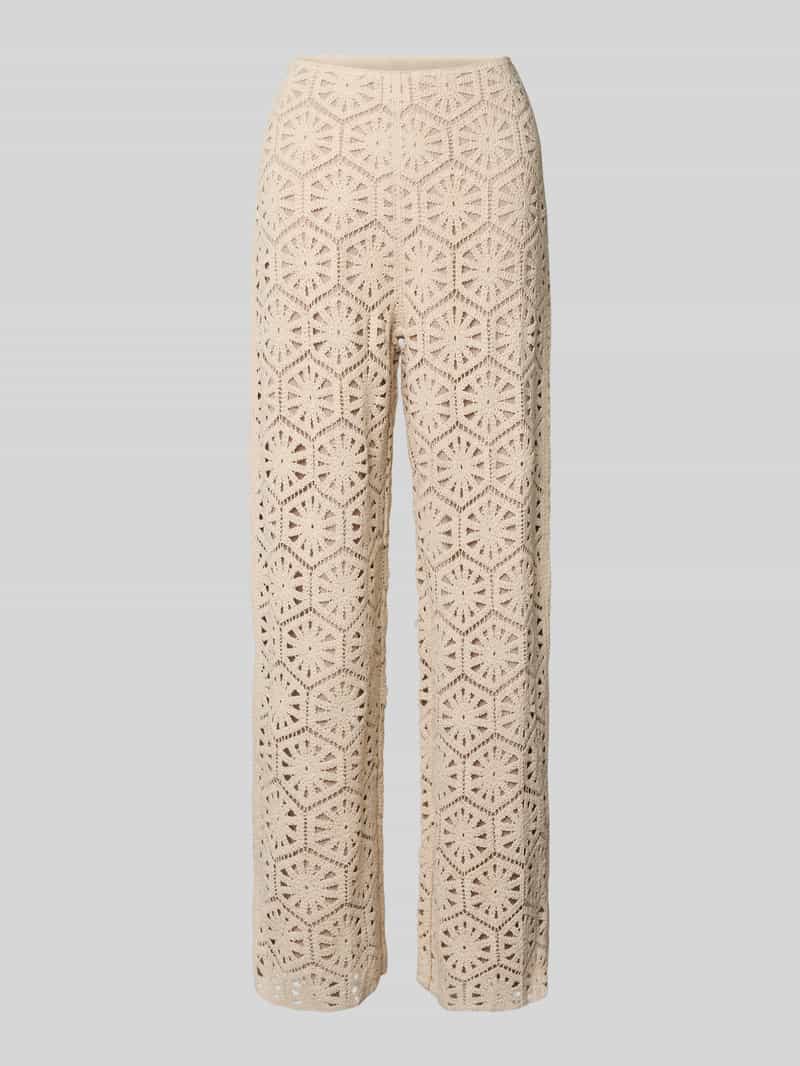 s.Oliver BLACK LABEL Straight leg wijde broek met gehaakt kant