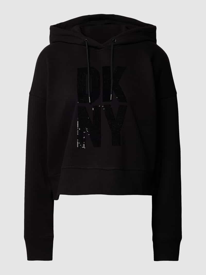 DKNY PERFORMANCE Hoodie met pailletten model 'STACKED SEQUIN LOGO'