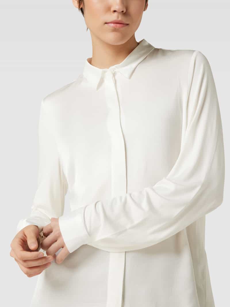 milano italy Overhemdblouse van een mix van viscose en elastaan met blinde knoopsluiting