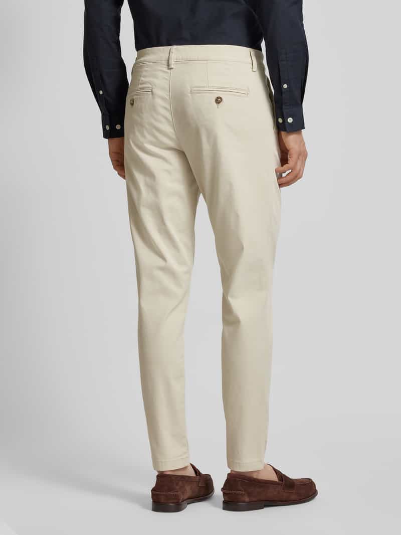 Selected slim fit chino van katoenmix model 'MILES' moonstruck, foto 3