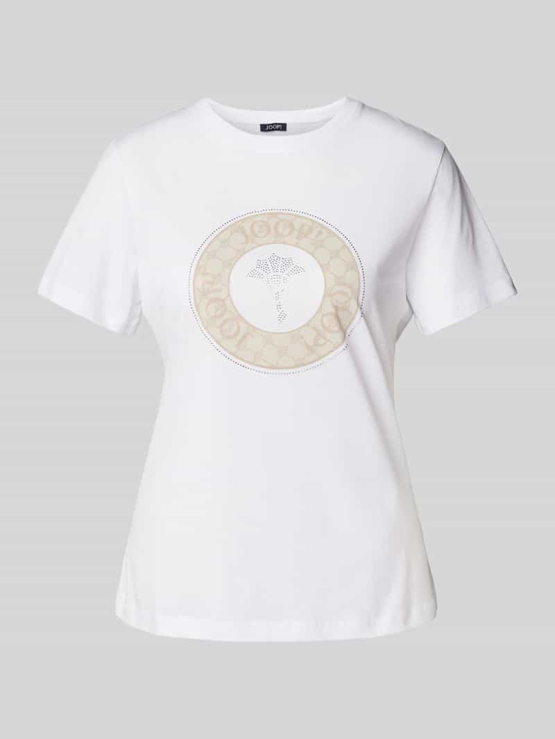Joop! T-shirt met strass-steentjes model 'Tolu'