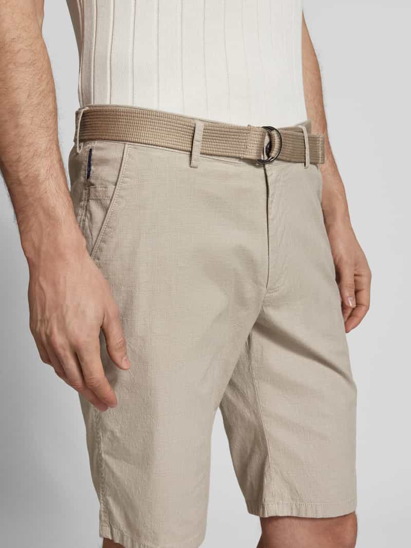 Christian Berg Men Regular fit korte broek met riem