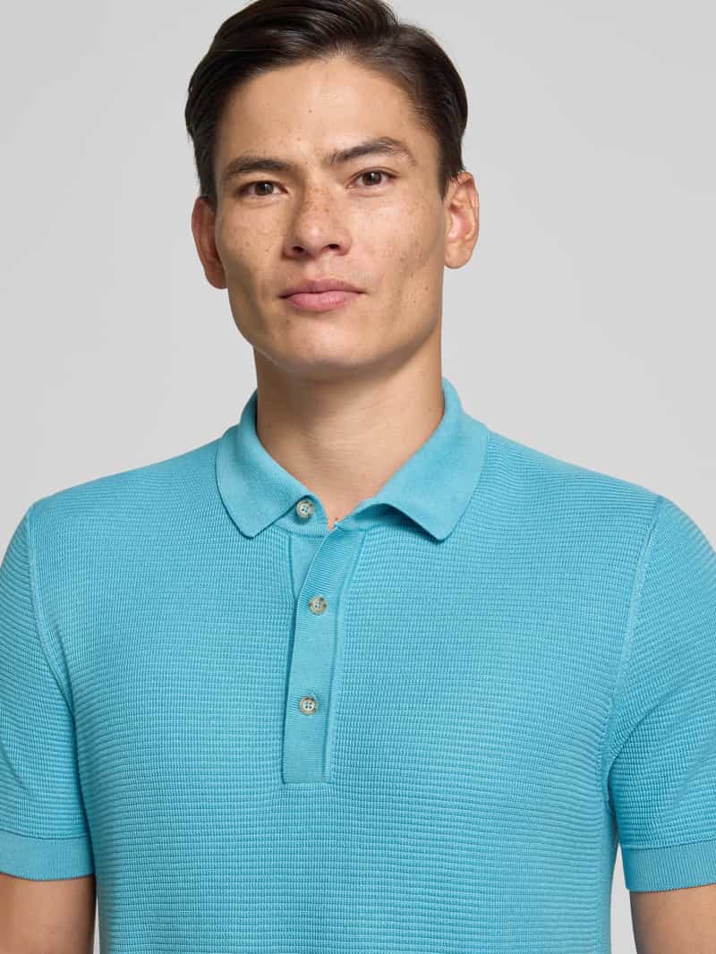 Boss Regular fit gebreid poloshirt van een mix van lyocell en katoen model 'LANNOTTI'