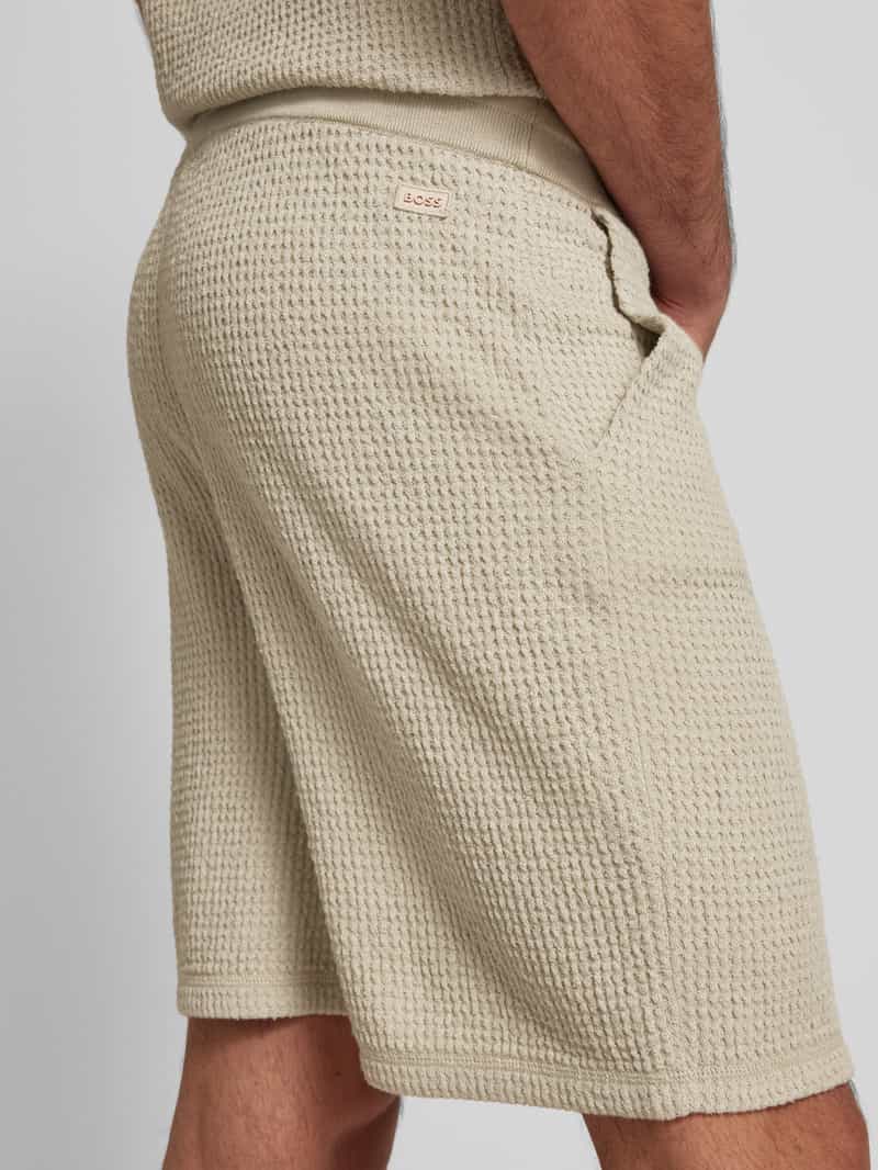 Boss Orange Straight leg korte broek met tunnelkoord model 'Amoffle'