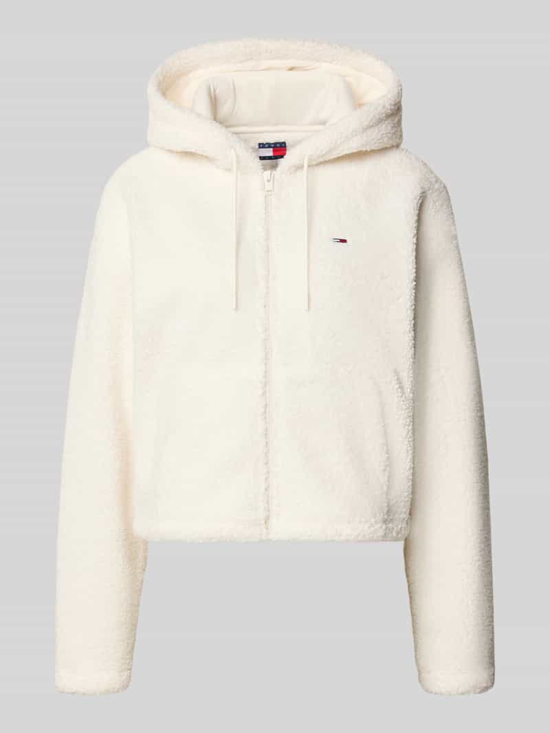 Regular fit teddyjack met ritssluiting