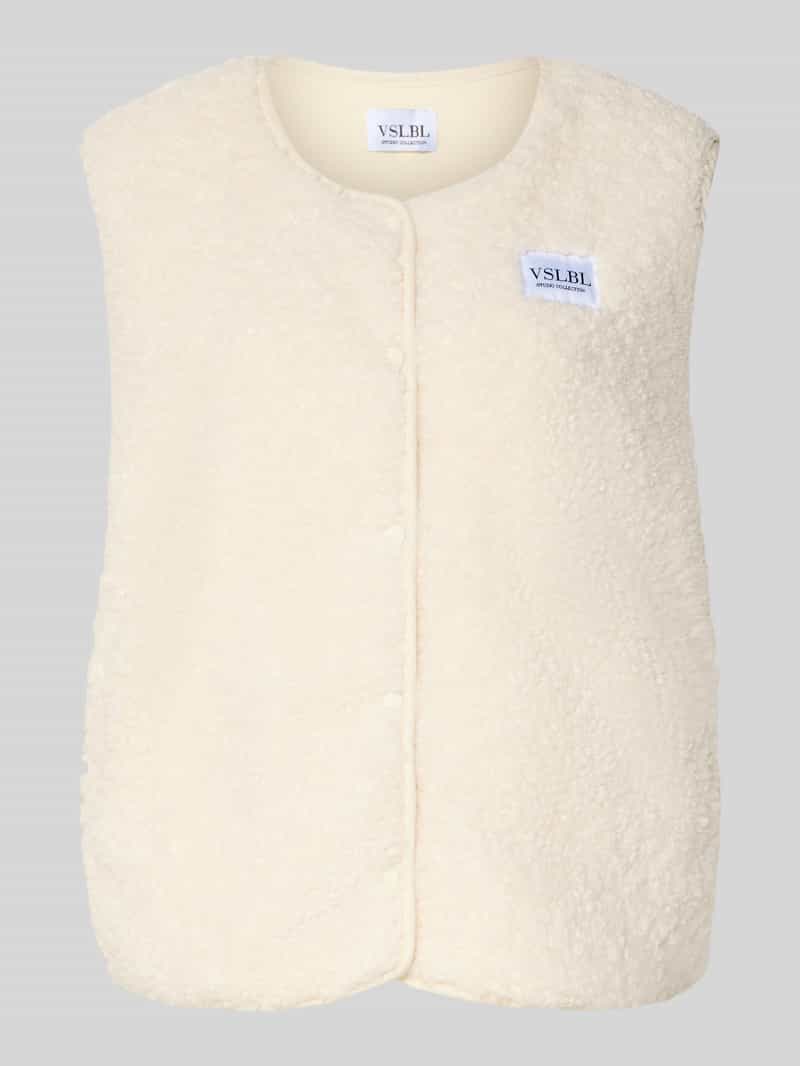 regular fit bodywarmer in teddy-look model 'AMALIA'