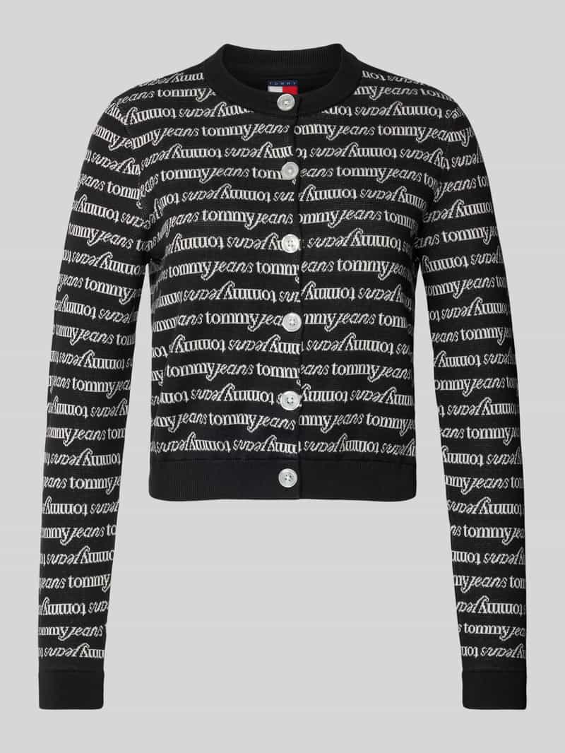 Tommy Jeans Kort gebreid jack met logostitching