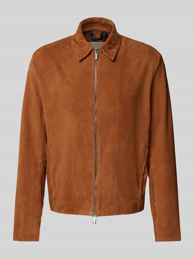 CK Calvin Klein Leren blouson met tweewegsritssluiting