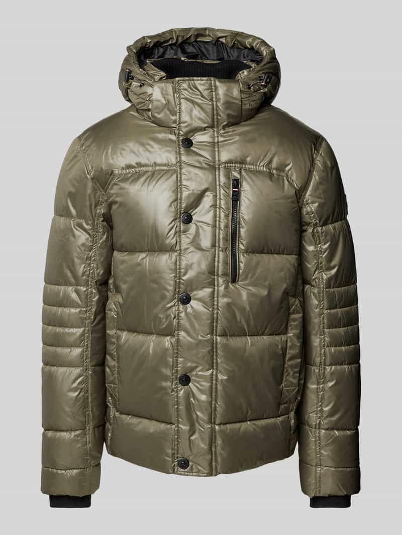 Tom Tailor Regular fit gewatteerd jack van ademend materiaal met afneembare capuchon