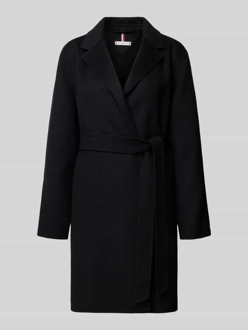 Tommy Hilfiger Regular fit lange jas van wolmix