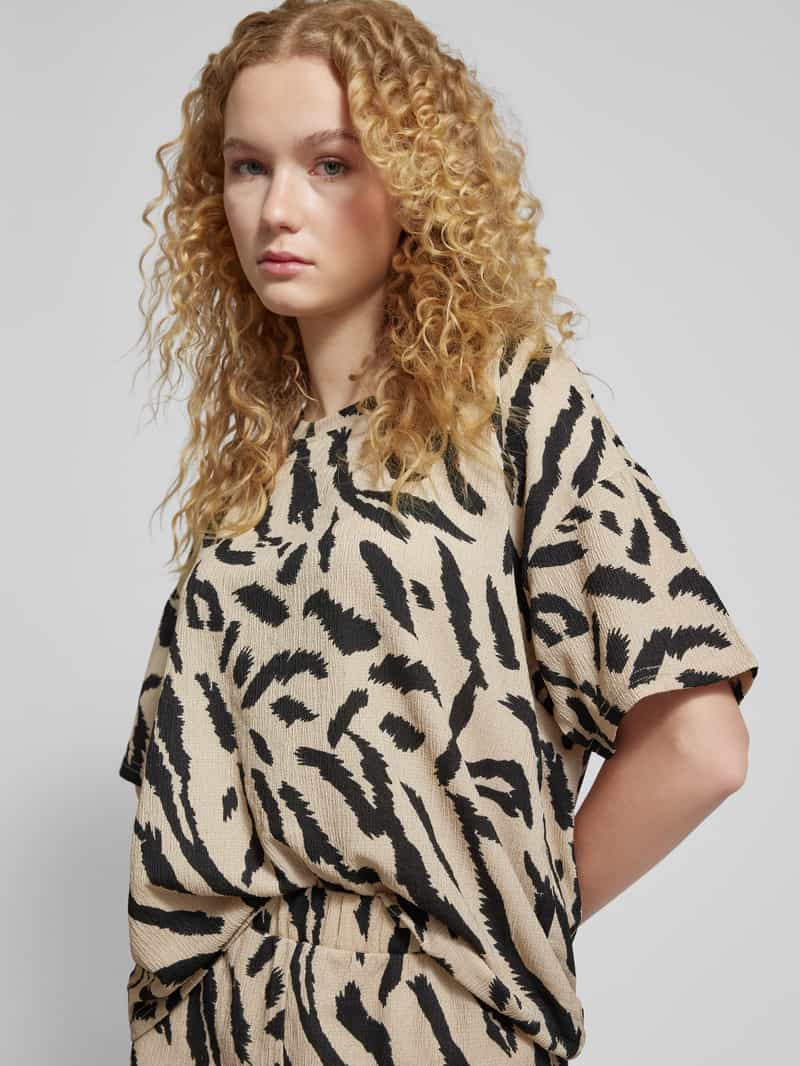 Pieces T-shirt met structuurmotief model 'LUNA'