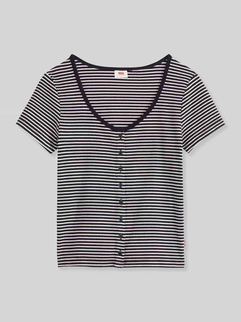 Slim fit t-shirt van katoenmix