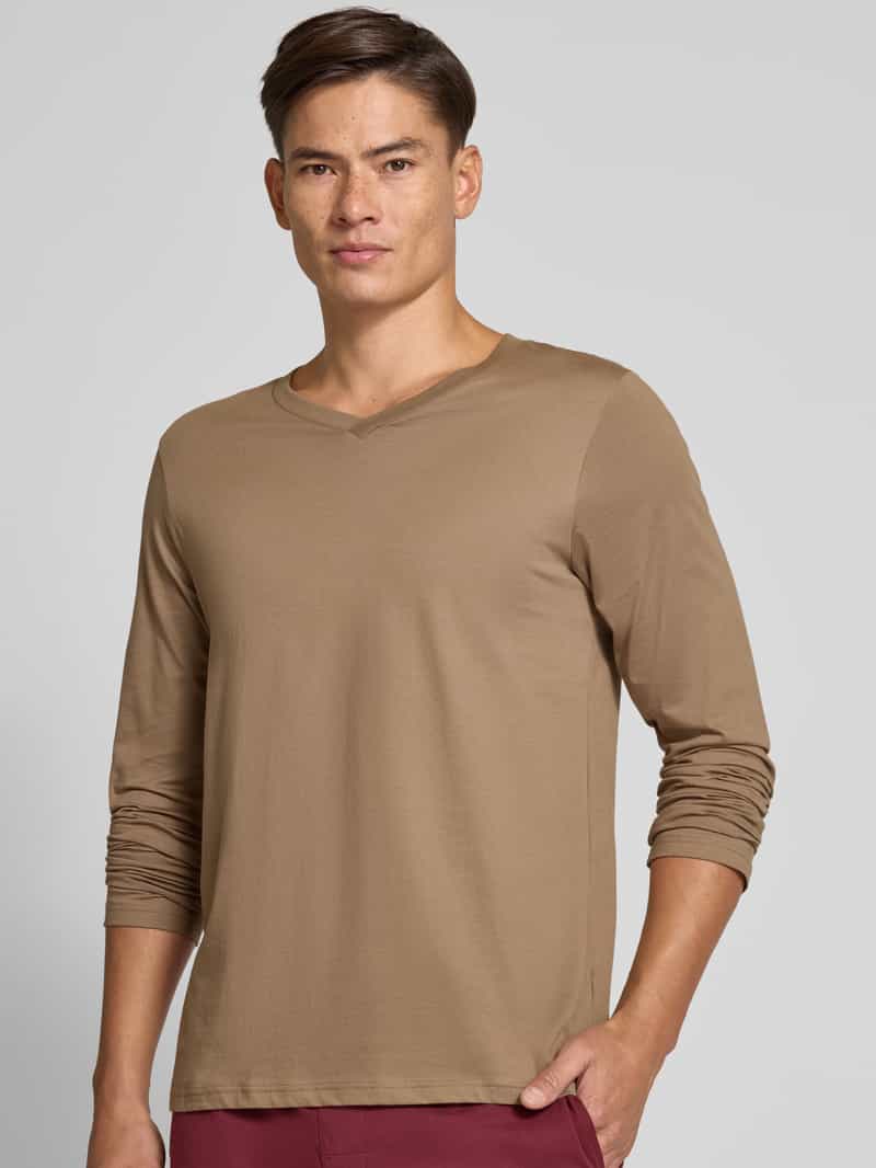 Schiesser Regular fit shirt met lange mouwen en V-hals