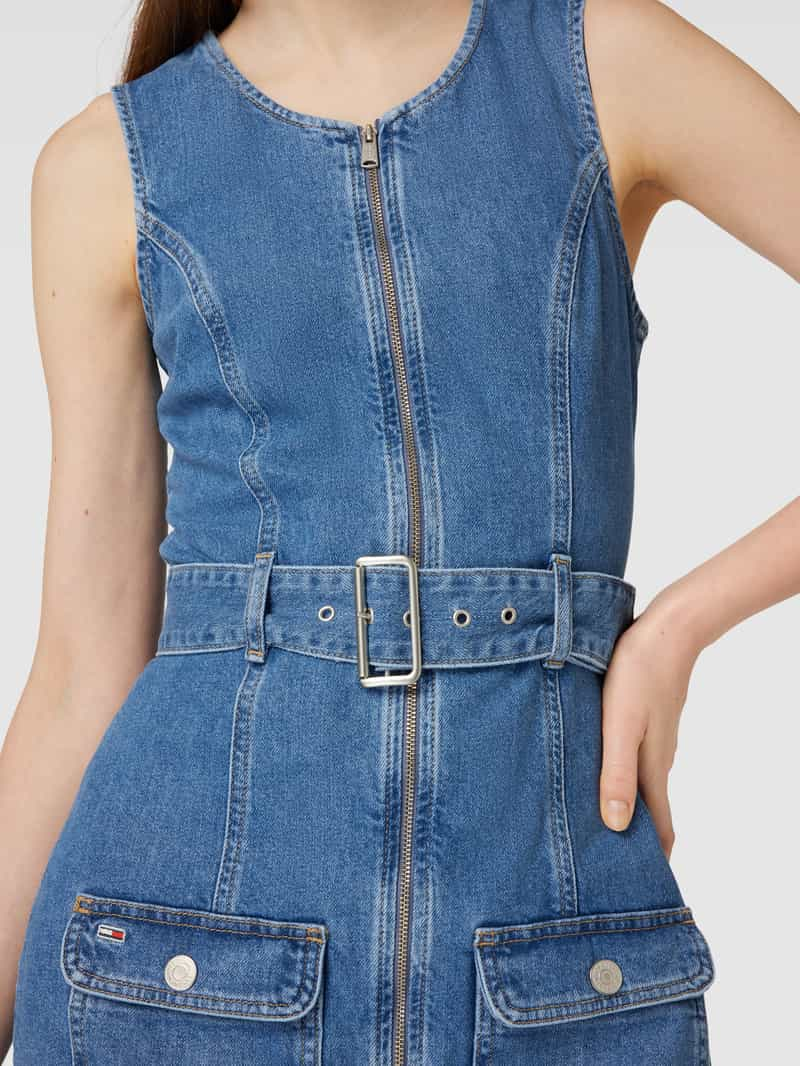 Tommy Jeans Jeansjurk met deelbare ritssluiting en riem