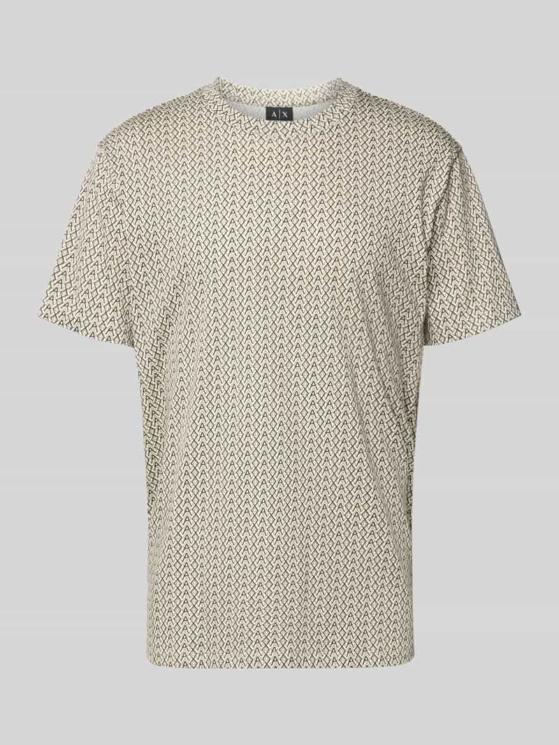 Armani Exchange T-shirt met geribde ronde hals