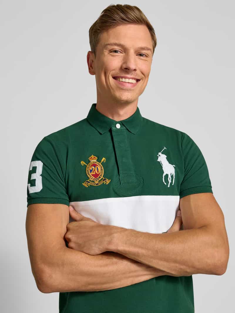 Polo Ralph Lauren Custom slim fit poloshirt met blinde knoopsluiting