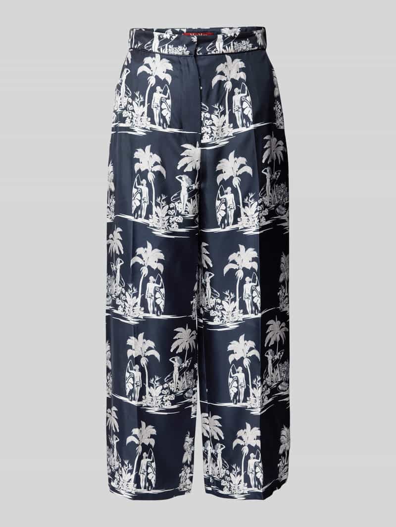 Max Mara Studio Straight leg stoffen broek met persplooien model 'PAGLIE'