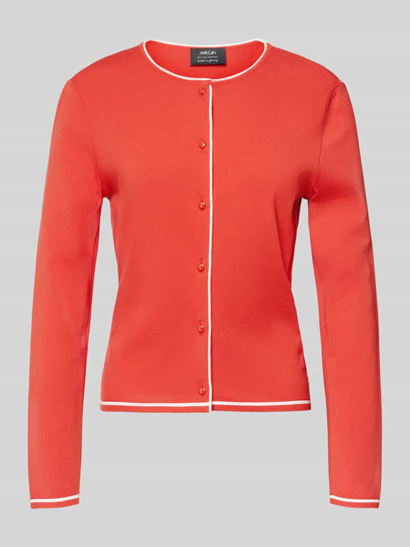 Marc Cain Gebreid jack van viscosemix met ronde hals