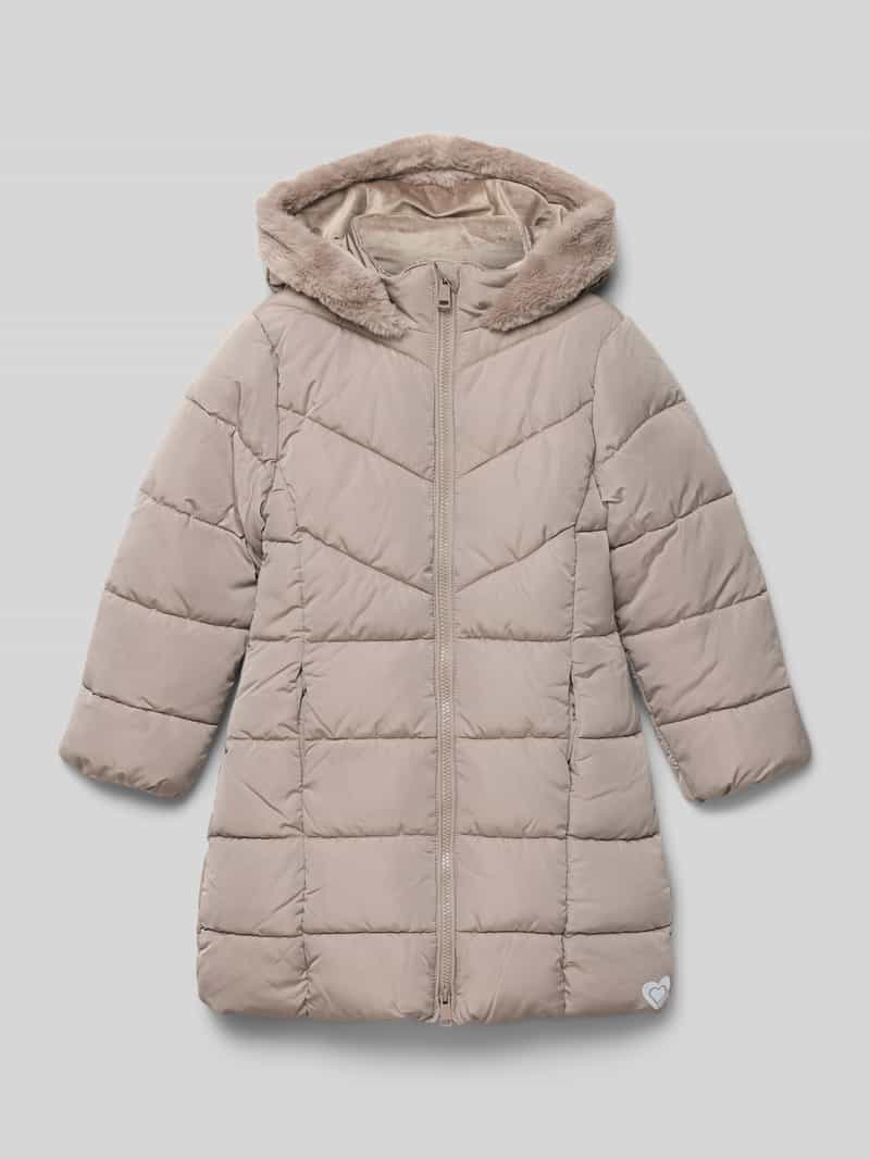 s.Oliver RED LABEL Regular fit gewatteerde lange jas met voering van teddypluche