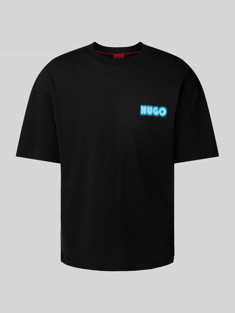 HUGO T-shirt met labelprint model 'Duwood'